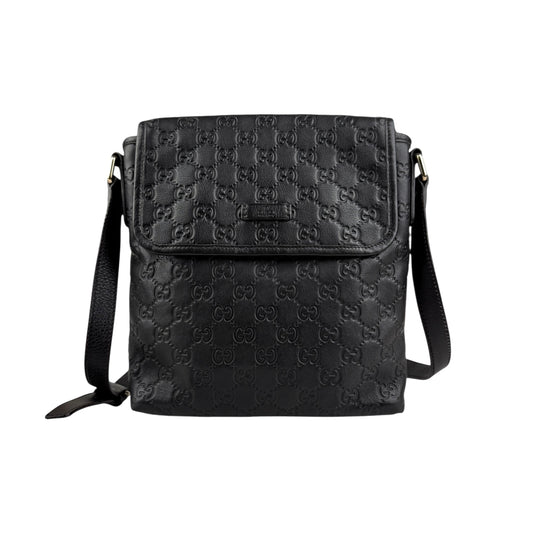 Gucci Men's Guccissima Messenger Bag Black