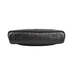 Pre-owned gucci-mens-guccissima-messenger-bag-black-front-view