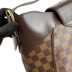Pre-owned louis-vuitton-sistina-shoulder-bag-brown-canvas-front
