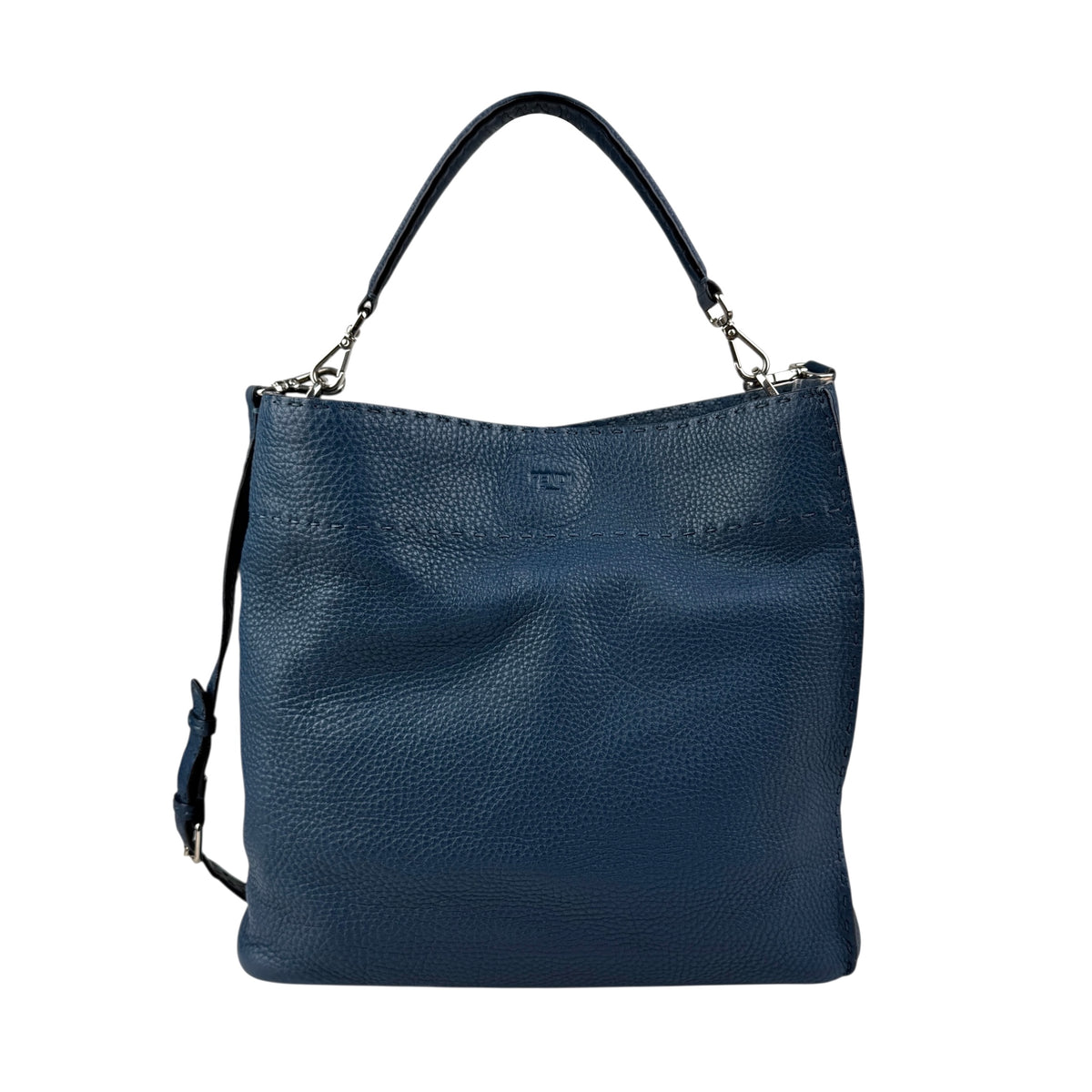 Fendi Blue Selleria Leather Anna Bag
