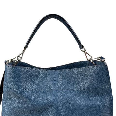 Fendi Blue Selleria Leather Anna Bag