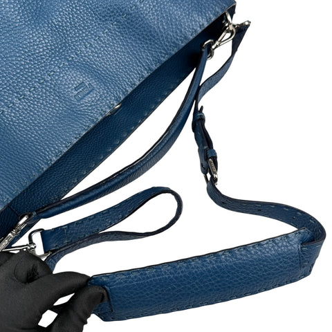 Fendi Blue Selleria Leather Anna Bag