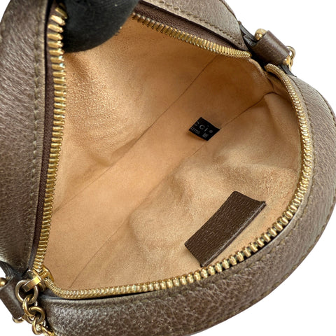 Gucci Ophidia Round Shoulder Crossbody Brown