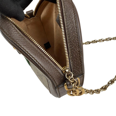 Gucci Ophidia Round Shoulder Crossbody Brown