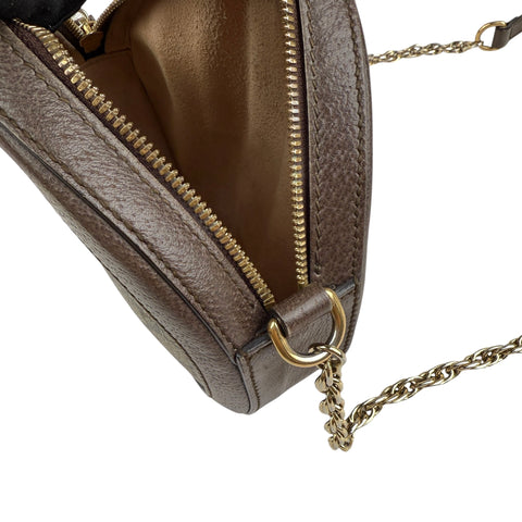 Gucci Ophidia Round Shoulder Crossbody Brown