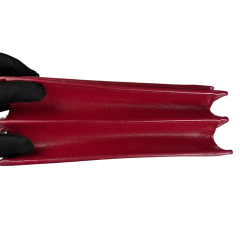 Saint Laurent Sunset Suede Interior Crossbody Medium Red Leather