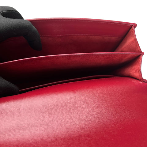 Saint Laurent Sunset Suede Interior Crossbody Medium Red Leather