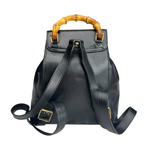 Gucci Bamboo Drawstring Leather Backpack