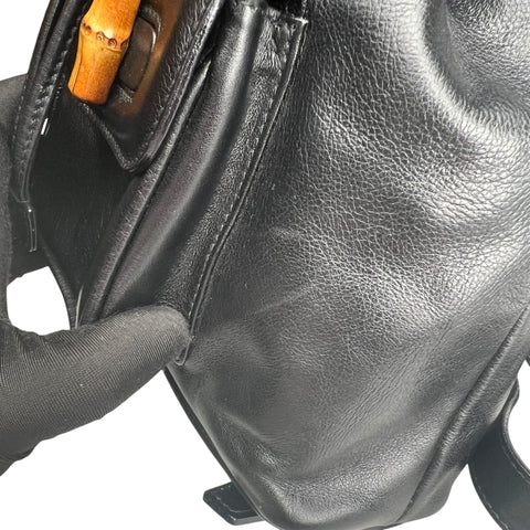 Gucci Bamboo Drawstring Leather Backpack