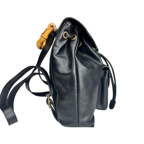 Gucci Bamboo Drawstring Leather Backpack