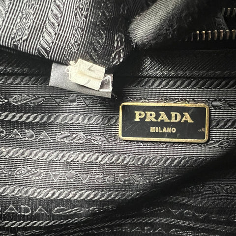 Prada Black Saffiano Lux Leather Medium Galleria Double Zip Tote