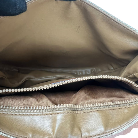 Celine Shoulder Bag Macadam Leather Brown Women's