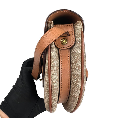 Celine Shoulder Bag Macadam Leather Brown Women's