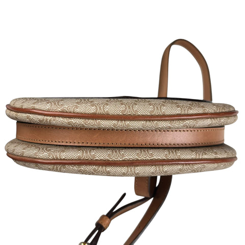 Celine Shoulder Bag Macadam Leather Brown Women's