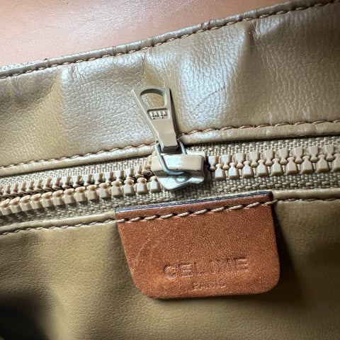 Celine Shoulder Bag Macadam Leather Brown Women's