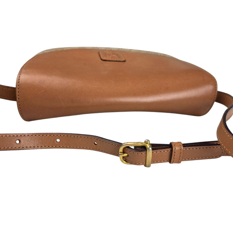 Celine Shoulder Bag Macadam Leather Brown Women's