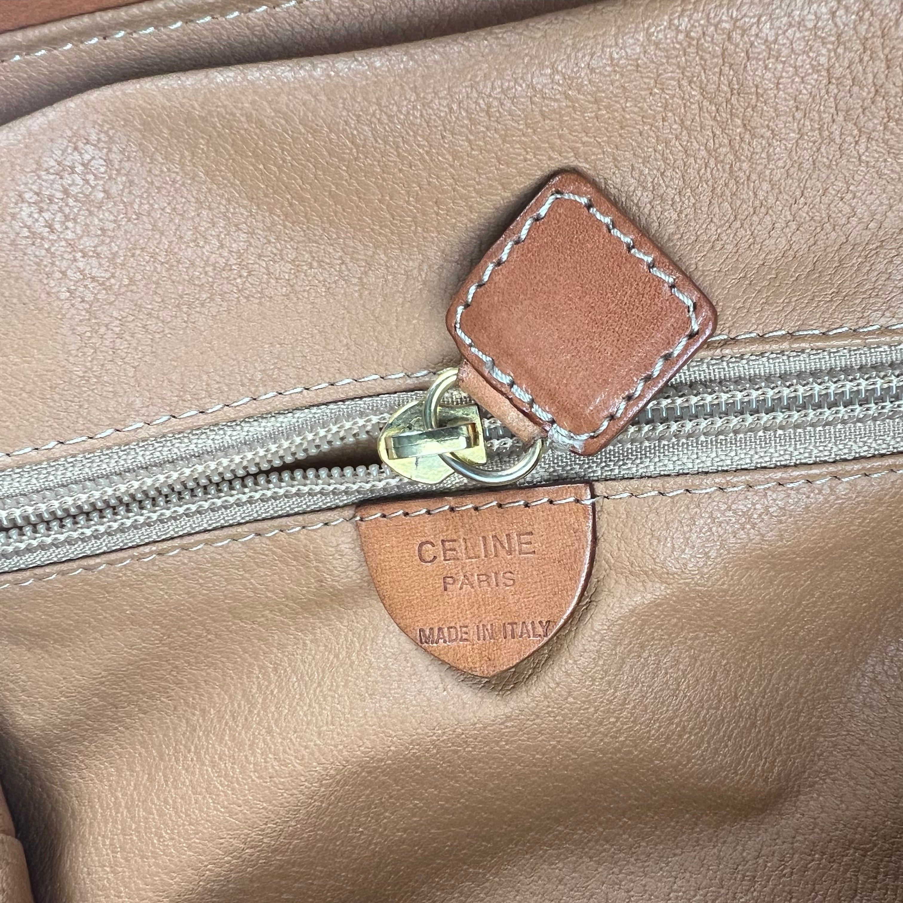 Pre-owned celine-macadam-canvas-shoulder-bag-brown-pvc