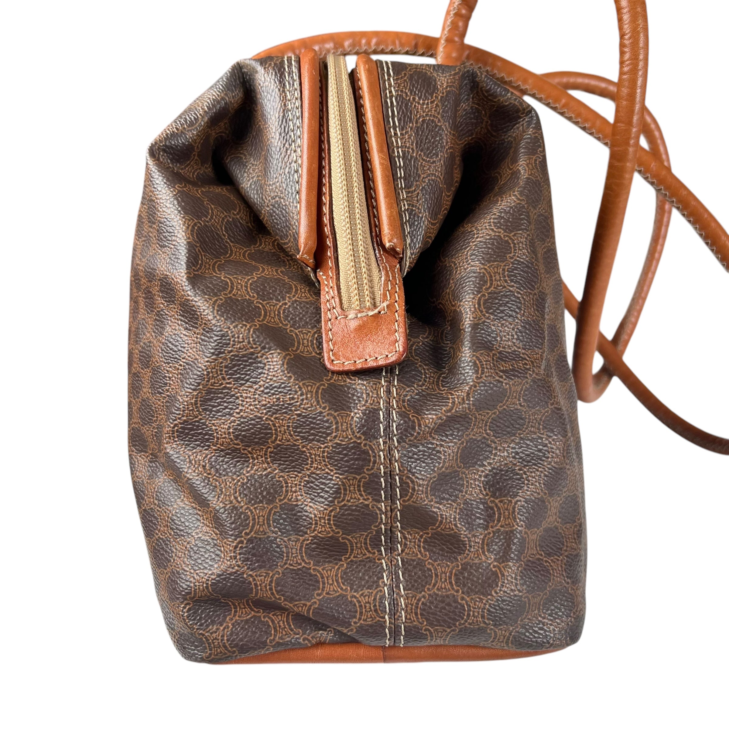 Pre-owned celine-macadam-canvas-shoulder-bag-brown-pvc