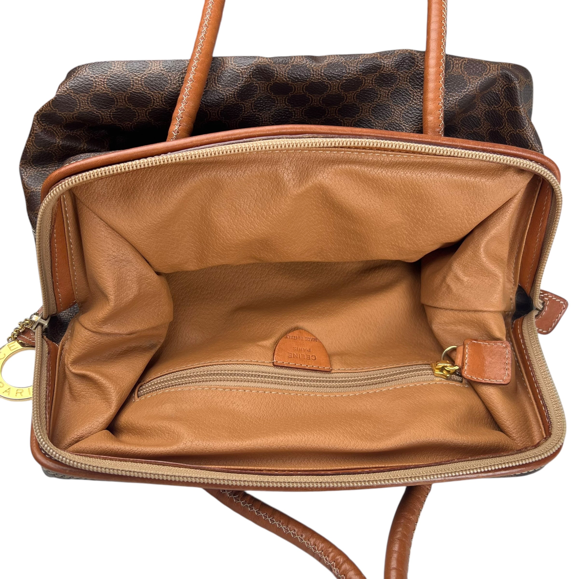 Pre-owned celine-macadam-canvas-shoulder-bag-brown-pvc