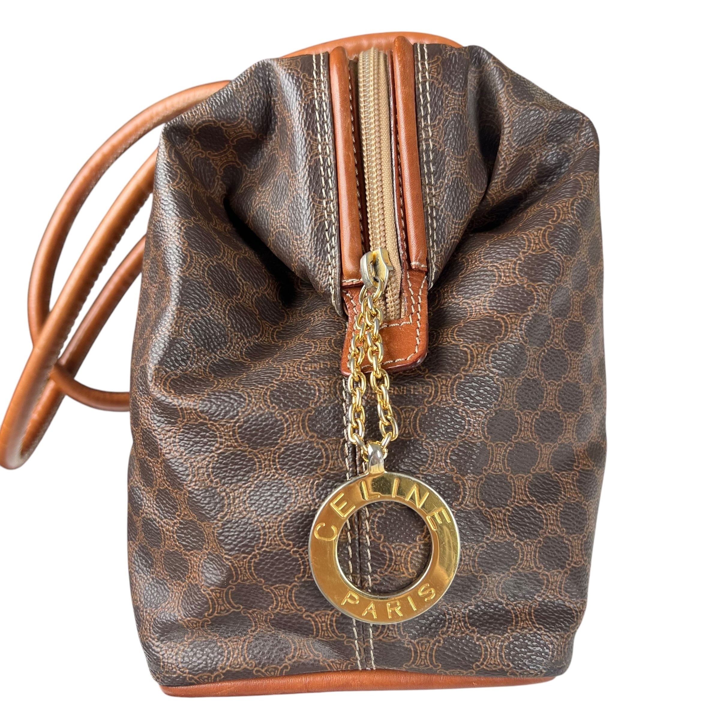 Pre-owned celine-macadam-canvas-shoulder-bag-brown-pvc