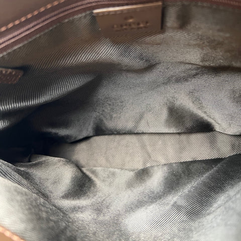 Gucci Shoulder Bag GG Canvas with Leather Trim