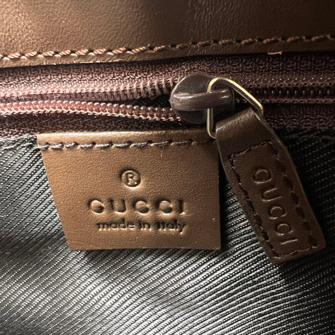 Gucci Shoulder Bag GG Canvas with Leather Trim