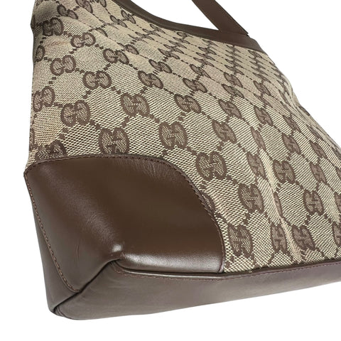 Gucci Shoulder Bag GG Canvas with Leather Trim