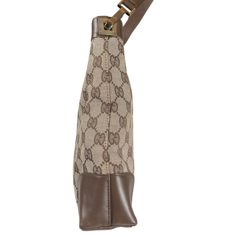 Gucci Shoulder Bag GG Canvas with Leather Trim
