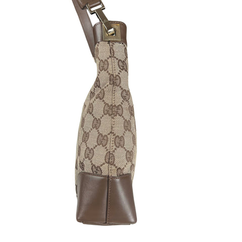 Gucci Shoulder Bag GG Canvas with Leather Trim