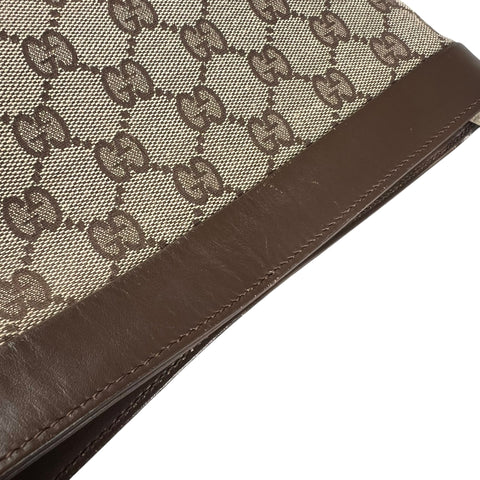 Gucci Shoulder Bag GG Canvas with Leather Trim