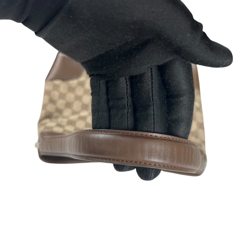 Gucci Shoulder Bag GG Canvas with Leather Trim