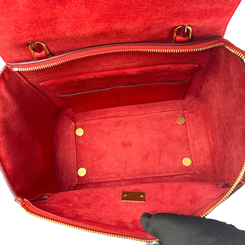 Celine Celine Belt model shoulder bag in red grained leather