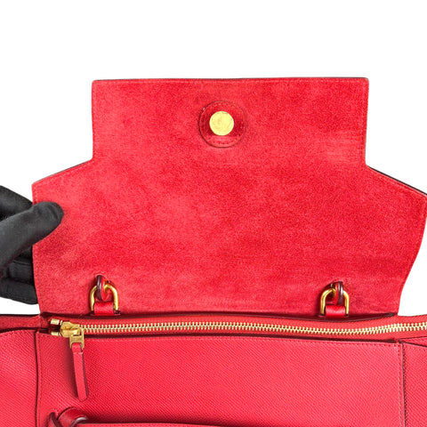 Celine Celine Belt model shoulder bag in red grained leather