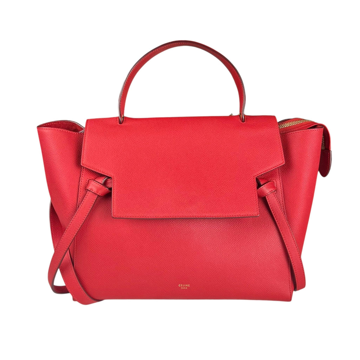Celine Celine Belt model shoulder bag in red grained leather