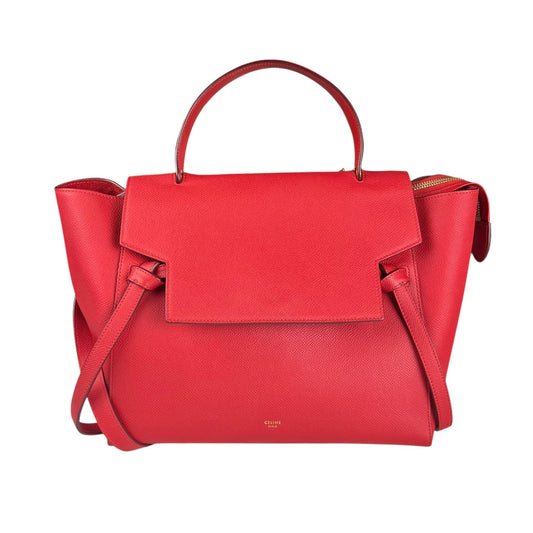 Celine Celine Belt model shoulder bag in red grained leather