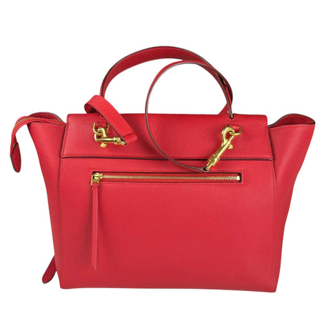 Celine Celine Belt model shoulder bag in red grained leather