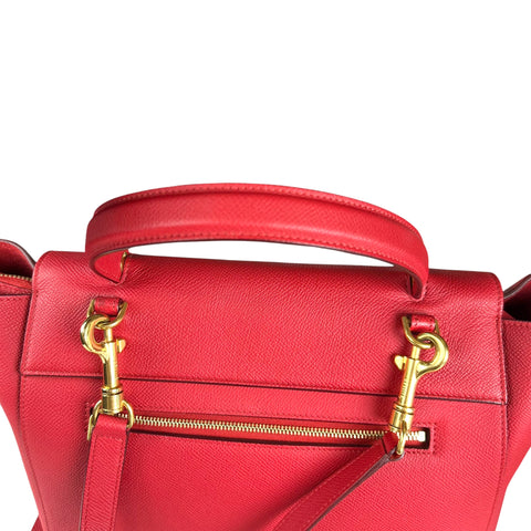 Celine Celine Belt model shoulder bag in red grained leather