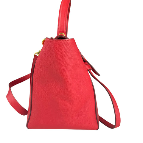 Celine Celine Belt model shoulder bag in red grained leather