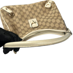 Pre-owned Gucci Beige/White GG Canvas Large Abbey Hobo bag