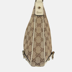 Pre-owned Gucci Beige/White GG Canvas Large Abbey Hobo bag