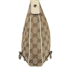 Pre-owned Gucci Beige/White GG Canvas Large Abbey Hobo bag
