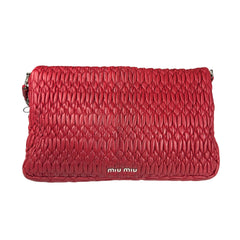 Miu Miu Fuoco Cloquet Quilted Nappa Leather Cristal Shoulder Bag