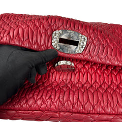 Miu Miu Fuoco Cloquet Quilted Nappa Leather Cristal Shoulder Bag