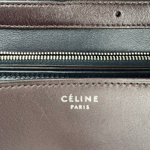 Celine Céline Classic Box shoulder bag in burgundy leather Collector Square