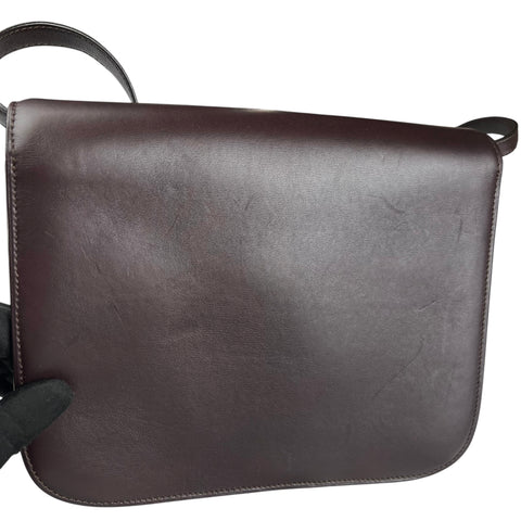 Celine Céline Classic Box shoulder bag in burgundy leather Collector Square