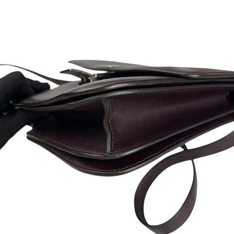 Celine Céline Classic Box shoulder bag in burgundy leather Collector Square