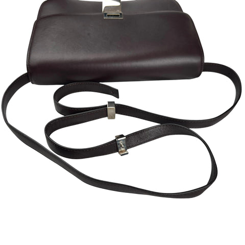 Celine Céline Classic Box shoulder bag in burgundy leather Collector Square