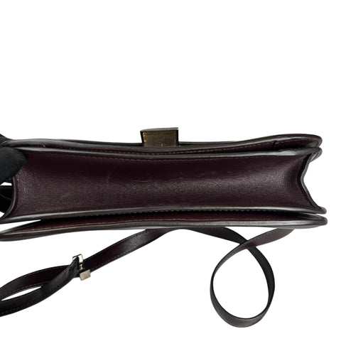 Celine Céline Classic Box shoulder bag in burgundy leather Collector Square