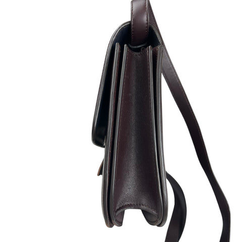 Celine Céline Classic Box shoulder bag in burgundy leather Collector Square