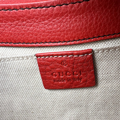 Gucci GG Guccissima Red Emily Leather Chain Shoulder Bag